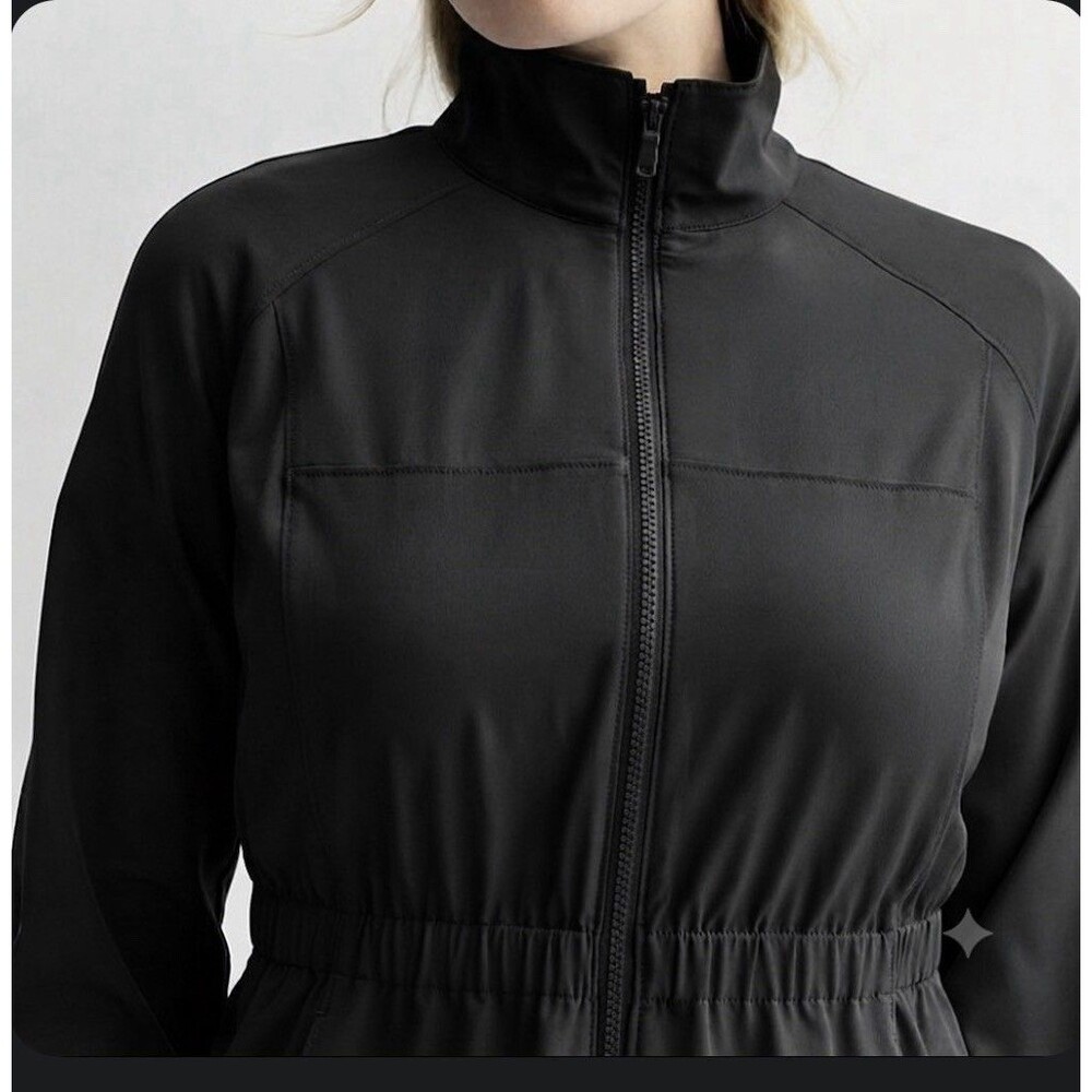 Tek Gear Women's size 2XL full zippered Black Woven Jacket Cinched waist - Picture 3 of 9